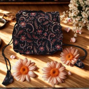 Makeup Pouch Black Floral